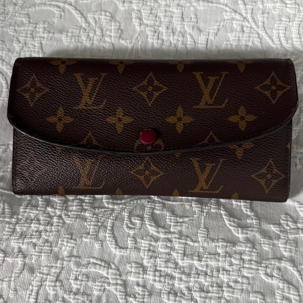 Louis Vuitton Monogram Continental Wallet in Brown with Red Snap